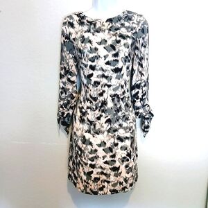 H&M Abstract Watercolor Print Shift Dress Size 4